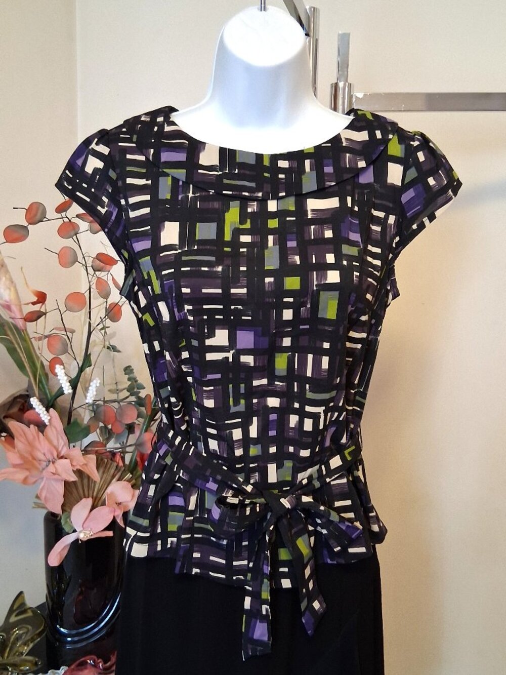 NWOT Women’s Multi Color Printed Tunic Top Short Sleeve Blouse Top Summer Tops 4